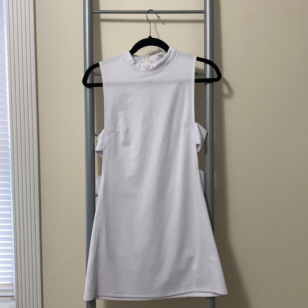 Cutout Side White Dress